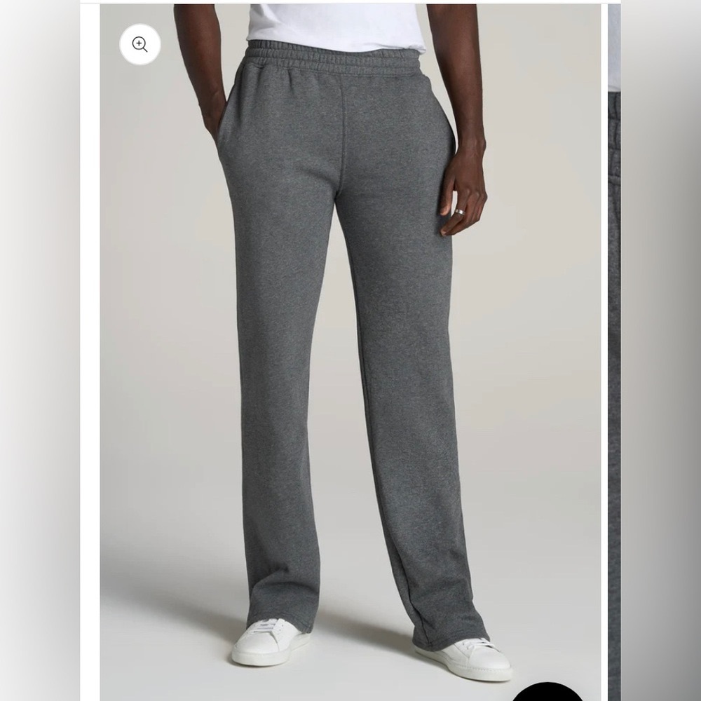 AMERICAN TALL - WEAREVER FLEECE OPEN-BOTTOM SWEATPANTS IN CHARCOAL